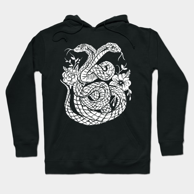 Two Headed Snake, Serpent, Gothic, Witchy, Punk Hoodie by LunaElizabeth